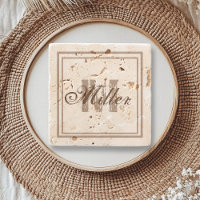 Monogramme vieilli Rustique en Pierre Perdue