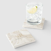 Dessous-de-verre En Pierre Monographie de parties scintillant d'or en marbre  (Côté)