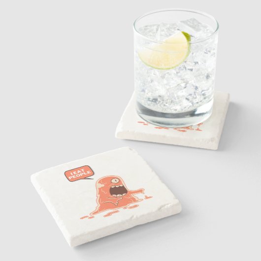 DESSOUS-DE-VERRE EN PIERRE MONSTER MANGE DES GENS (Côté)