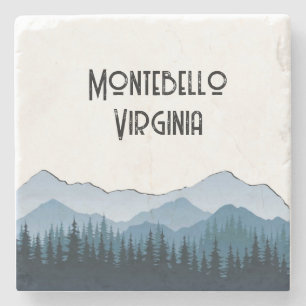 Dessous-de-verre En Pierre Montebello VA Montagnes Blue Ridge personnalisé bl