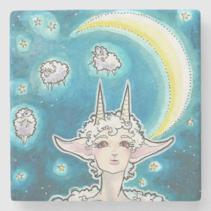 Dessous-de-verre En Pierre Moon Jumpers Sheep Nymph Imaginaire Art Dessous de