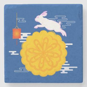 Dessous-de-verre En Pierre Mooncake Jumping Moon Moon Moon Rabbit