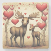 Dessous-de-verre En Pierre Moose Love 2 (Devant)