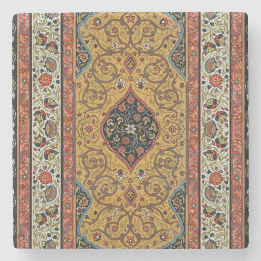 Dessous-de-verre En Pierre Moquette Perse antique Design élégant (Devant)