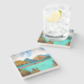 Dessous-de-verre En Pierre Morning Lake Rower (Côté)