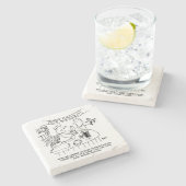 Dessous-de-verre En Pierre Morris Dancing in Pub. Danse Morris traditionnelle (Côté)