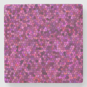 Dessous-de-verre En Pierre Mosaïque Rose Violet