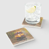 Dessous-de-verre En Pierre Moteur de train diesel classique (Côté)