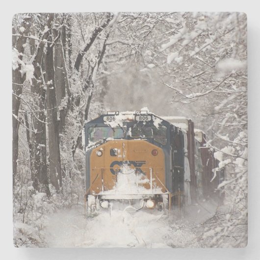 Dessous-de-verre En Pierre Moteur de train diesel classique (Devant)