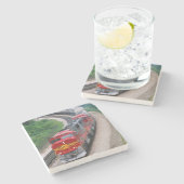 Dessous-de-verre En Pierre Moteur de train diesel classique (Côté)