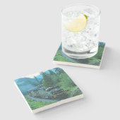 Dessous-de-verre En Pierre Moteur de train diesel classique (Côté)