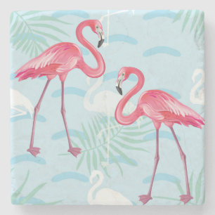 Dessous-de-verre En Pierre Motif 2 de Flamant rose