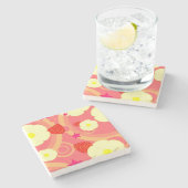 Dessous-de-verre En Pierre Motif 2 de fraise (Côté)