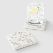 Dessous-de-verre En Pierre motif 2 de griffonnage (Côté)