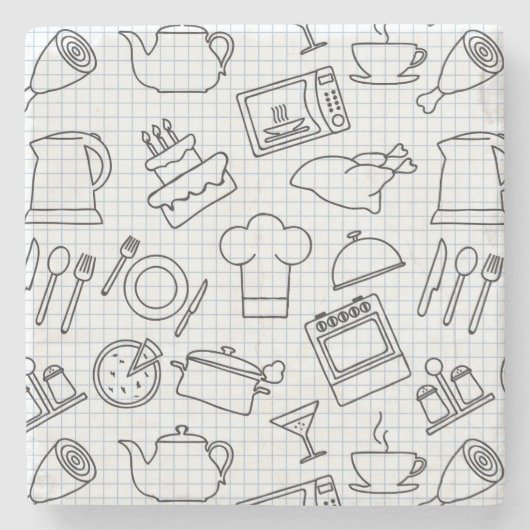 Dessous-de-verre En Pierre Motif 4 de cuisine (Devant)