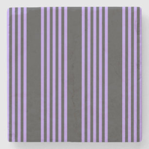Dessous-de-verre En Pierre Motif à cinq bandes violet et charbon de bois
