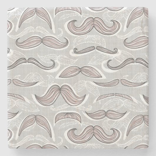 Dessous-de-verre En Pierre Motif à la mode de moustache (Devant)