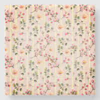 Motif à rayures florales rose pâle