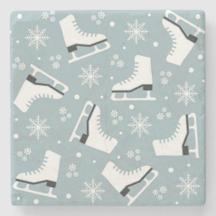 Dessous-de-verre En Pierre Motif à thème hiver avec patins à glace