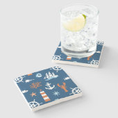 Dessous-de-verre En Pierre Motif à thème marin 1 (Côté)