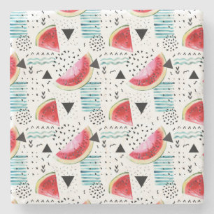 Dessous-de-verre En Pierre Motif abstrait de pastèque