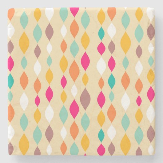 Dessous-de-verre En Pierre motif abstrait de style rétro (Devant)