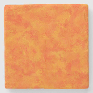 Dessous-de-verre En Pierre Motif Abstrait Orange