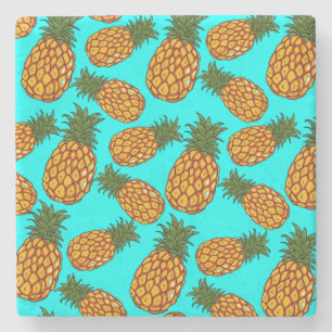 Dessous-de-verre En Pierre Motif Amour Ananas - Exotique Tropical Délicieux