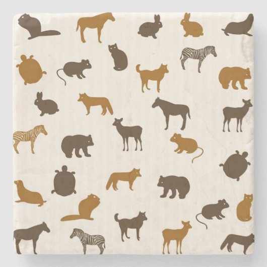 Dessous-de-verre En Pierre Motif animal 1 (Devant)