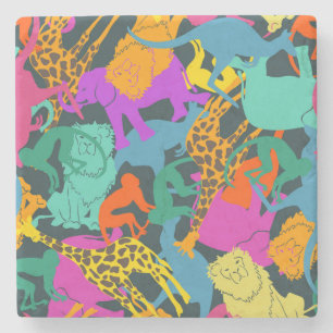 Dessous-de-verre En Pierre Motif animal de silhouettes