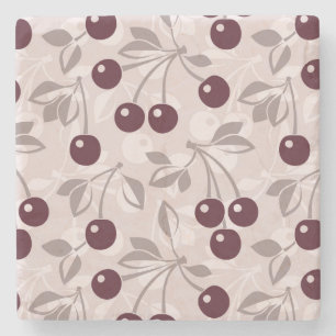 Dessous-de-verre En Pierre Motif aux cerises 2