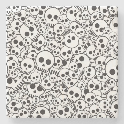 Dessous-de-verre En Pierre Motif avec des crânes (Devant)
