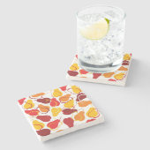 Dessous-de-verre En Pierre Motif avec des poires (Côté)