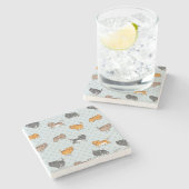 Dessous-de-verre En Pierre motif avec les chats drôles (Côté)