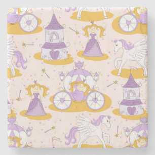 Dessous-de-verre En Pierre motif avec une princesse