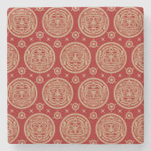 Dessous-de-verre En Pierre Motif aztèque (Devant)