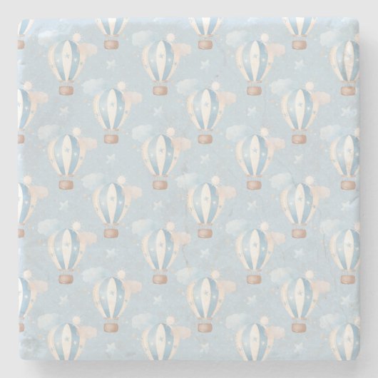 Dessous-de-verre En Pierre Motif Ballons Bleus (Devant)