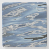 Dessous-de-verre En Pierre motif bleu abstrait cool (Devant)