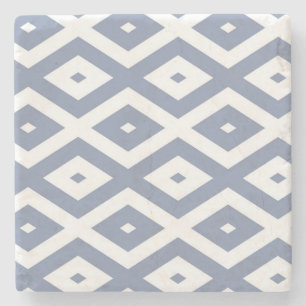 Dessous-de-verre En Pierre Motif bleu gris et blanc
