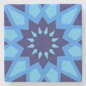 Dessous-de-verre En Pierre Motif bleu marocain (Devant)