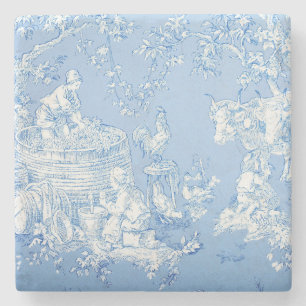 Dessous-de-verre En Pierre Motif Blue Toile