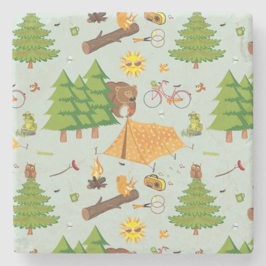 Dessous-de-verre En Pierre Motif campant (Devant)