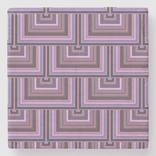 Dessous-de-verre En Pierre Motif carré rayures (Devant)