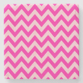 Dessous-de-verre En Pierre Motif Chevron rose chaud (Devant)