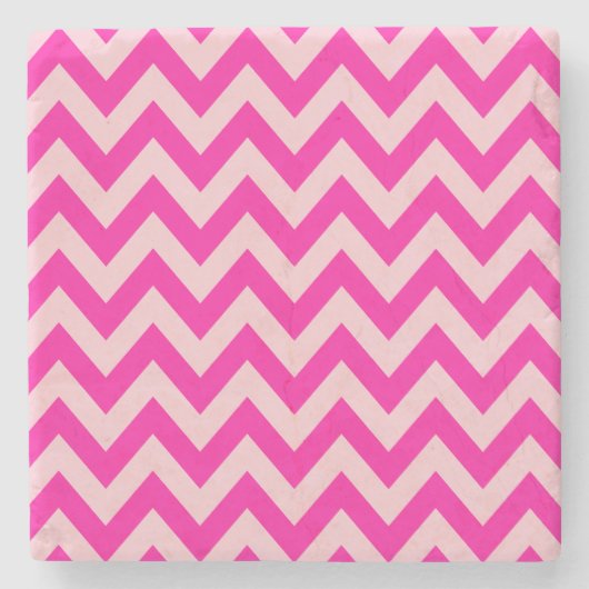 Dessous-de-verre En Pierre Motif Chevron rose chaud (Devant)