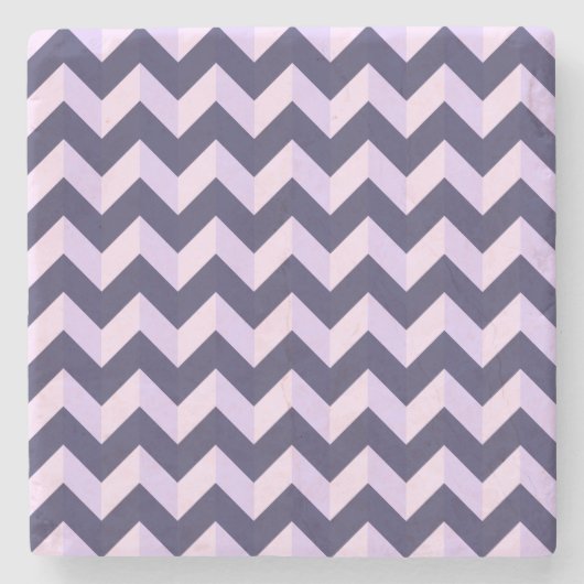 Dessous-de-verre En Pierre Motif Chevron Violet (Devant)