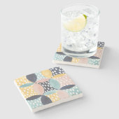 Dessous-de-verre En Pierre Motif circulaire Abstrait (Côté)