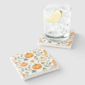 Dessous-de-verre En Pierre Motif Citrouille rustique (Côté)