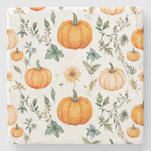 Dessous-de-verre En Pierre Motif Citrouille rustique