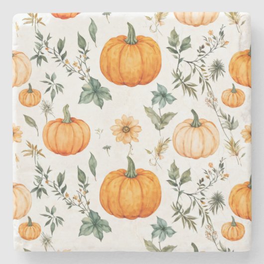 Dessous-de-verre En Pierre Motif Citrouille rustique (Devant)